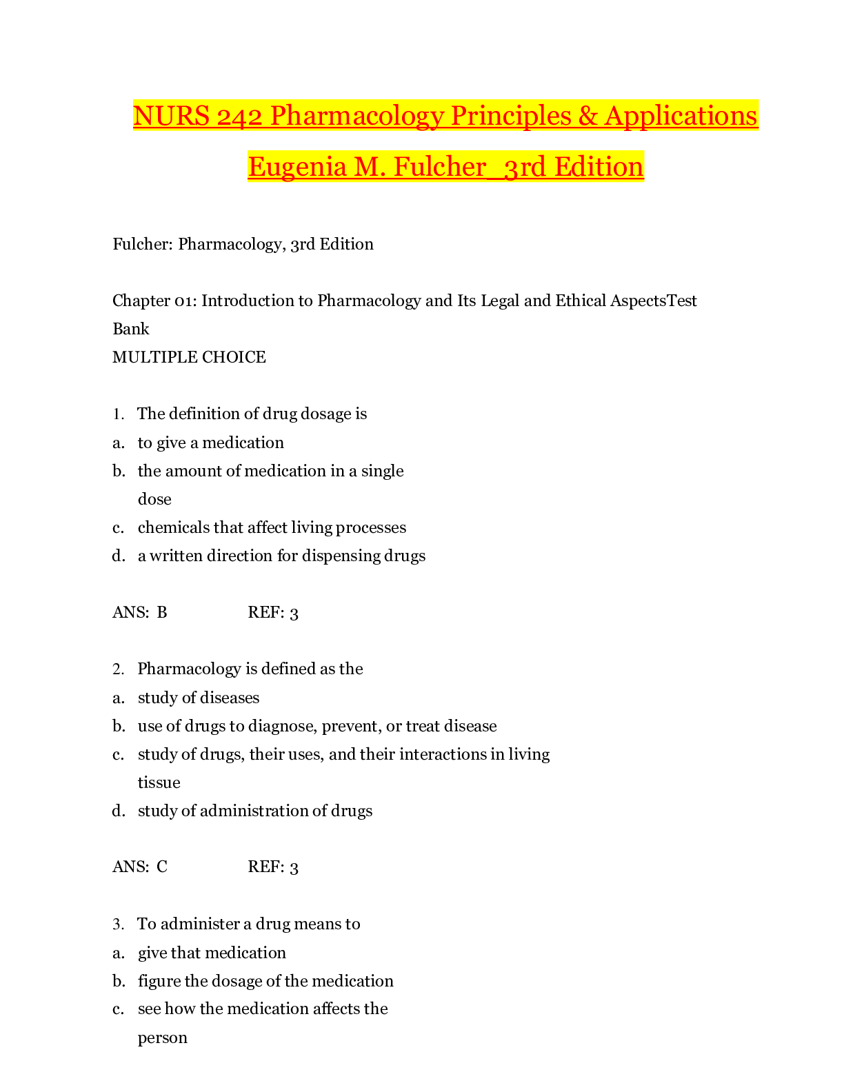 Preview image for NURS 242 Pharmacology Principles & Applications_3rd Edition_Eugenia M. Fulcher | Pharmacology Principles & Applications_3rd Edition